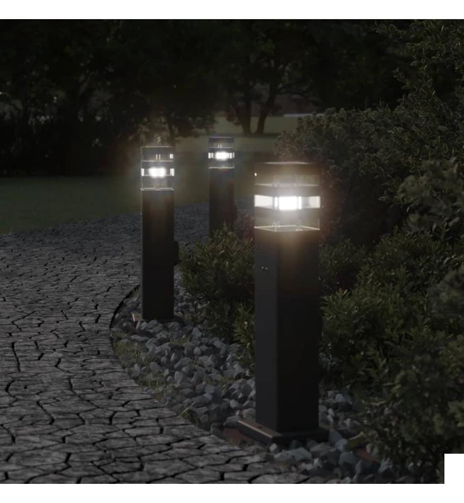 Lampadaire d'extérieur avec sortie noir 50 cm aluminium