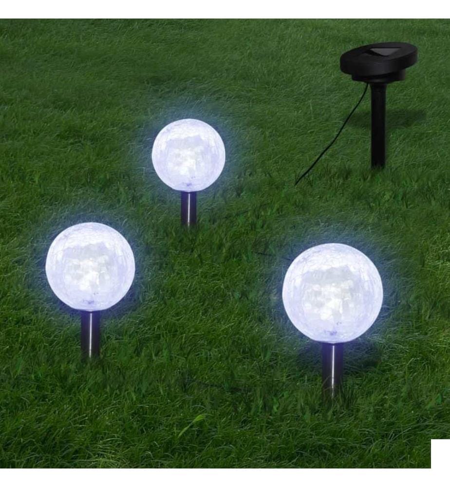 Lampes de jardin LED solaires 3 pcs avec piquet de sol