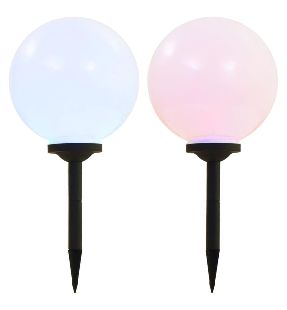 Lampe LED sphérique solaire d'extérieur 2 pcs 30 cm RVB