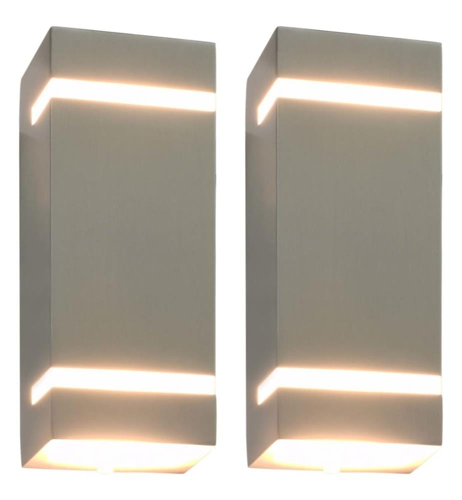 Appliques murales d'extérieur 2 pcs 35 W Argenté Rectangulaire