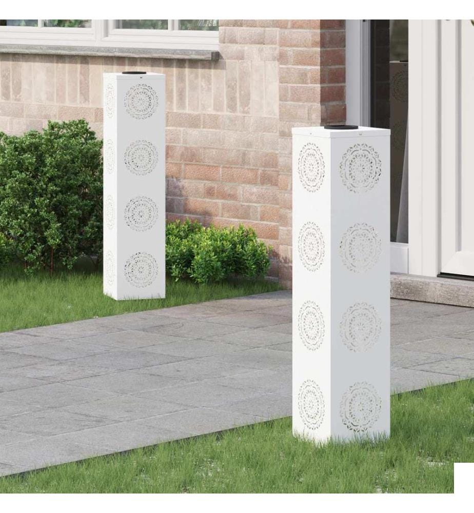 Lumière de chemin LED solaire 2 pcs Blanc Acier laminé à froid