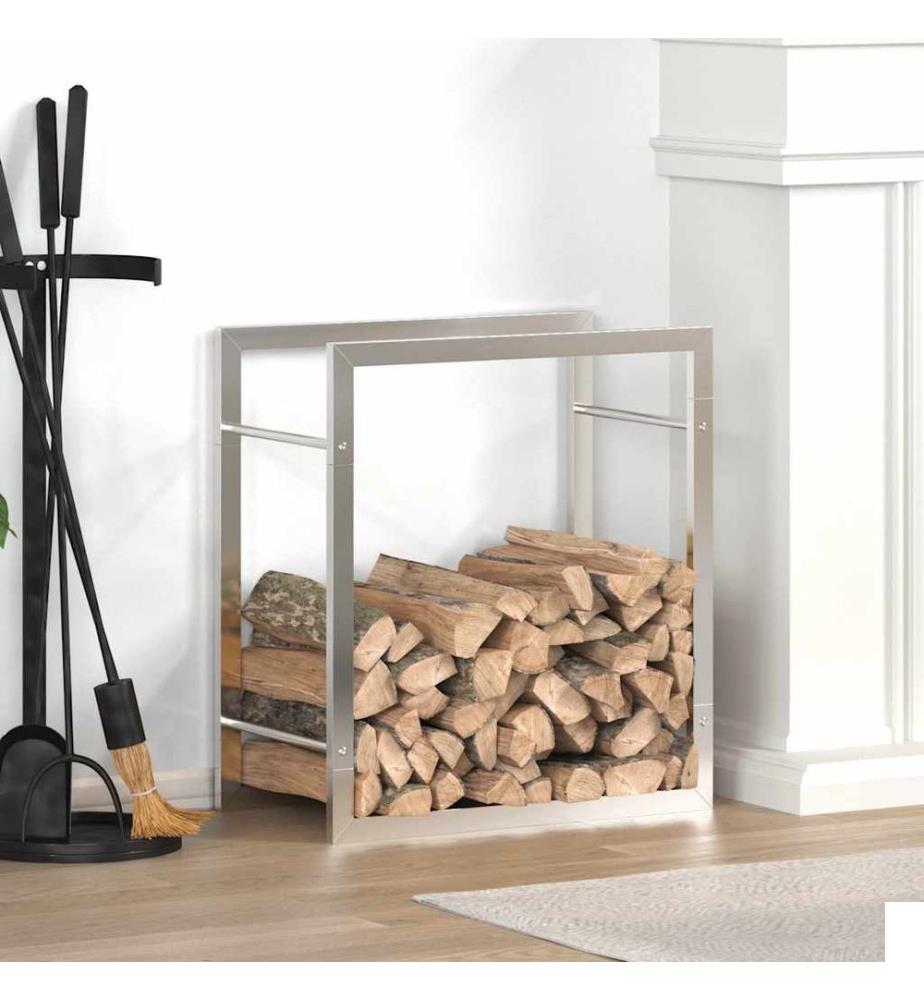 Portant de bois de chauffage 50x28x56 cm acier inoxydable