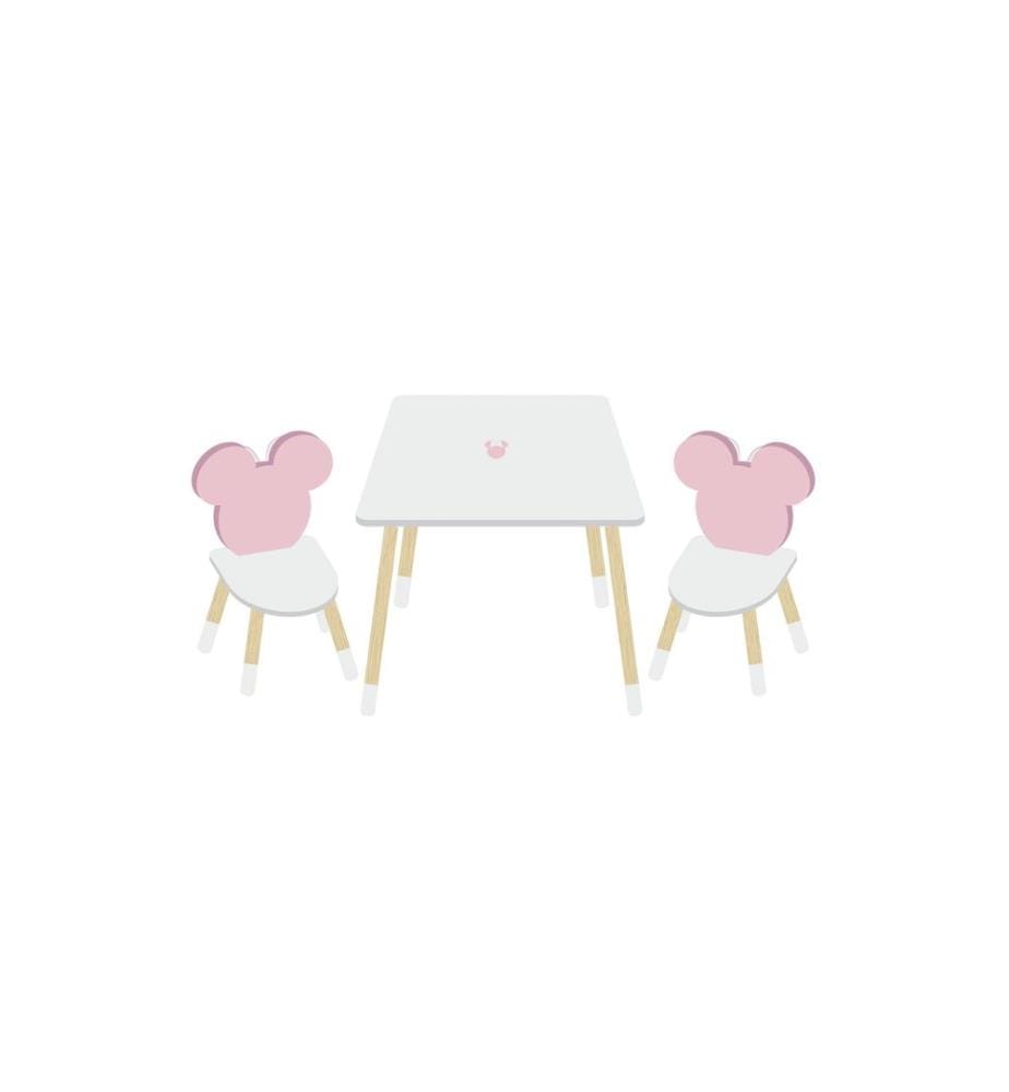 ARDITEX - Ens. fauteuils et canapé enfants Disney: Minnie Blanc; Rose