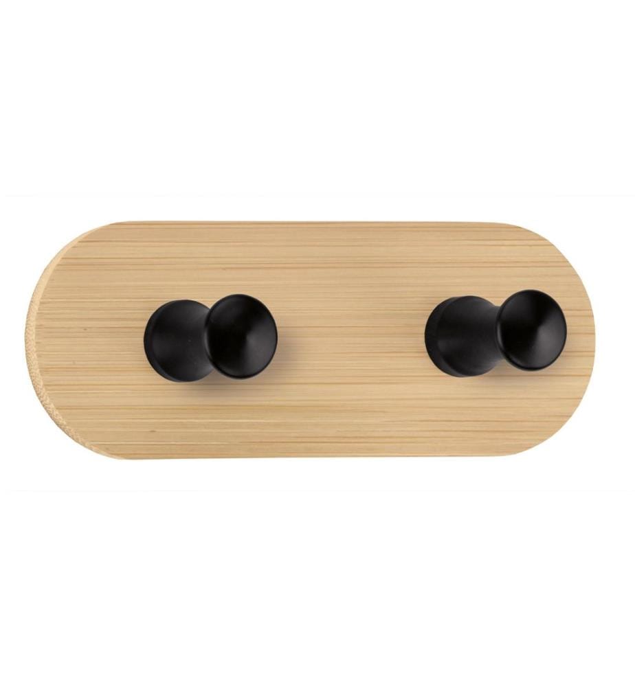 KLEINE WOLKE - Portemanteau mural Bamboo Hook Duo 12 cm x 4.5 cm, Beige
