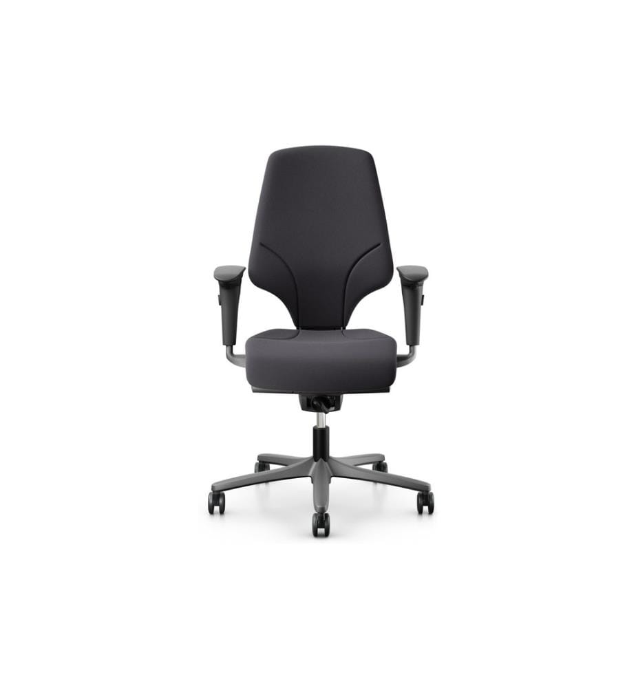 Giroflex - Chaise de bureau 64 avec dossier rembourré et accoudoirs, Charcoal