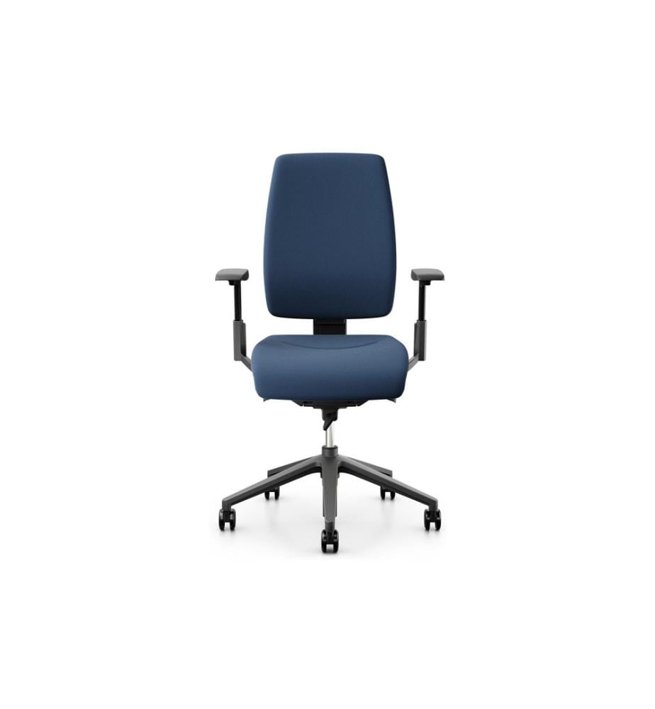 Giroflex - Chaise de bureau 68 avec dossier et accoudoirs rembourrés, bleu foncé