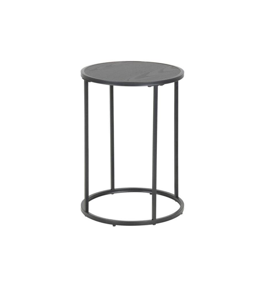 AC Design - Table d'appoint Seaford Noir, Ø 40 x 55 cm