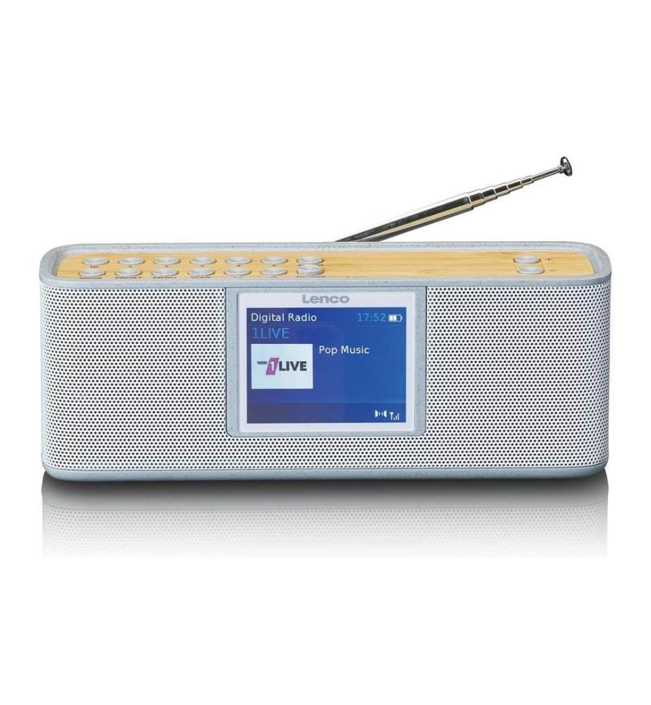 Lenco - Radio DAB+ PDR-046 Bambou/Blanc