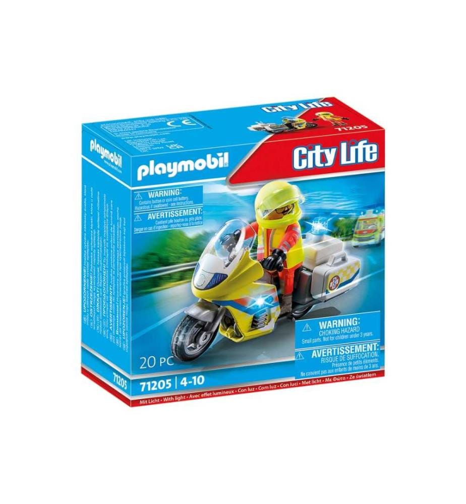 Urgentiste avec moto et effet lumineux - 71205