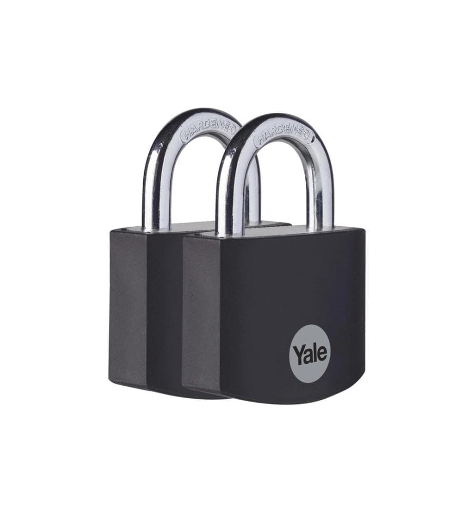 YALE - Cadenas YE3B 38/19 Set de 2 pièces Noir Aluminium/Acier