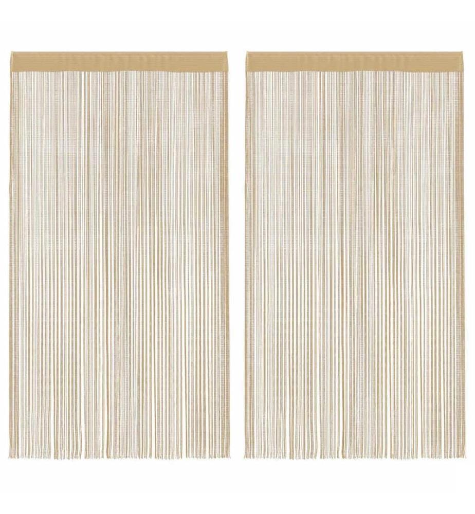 Rideau en fils 2 pcs 100 x 250 cm Beige