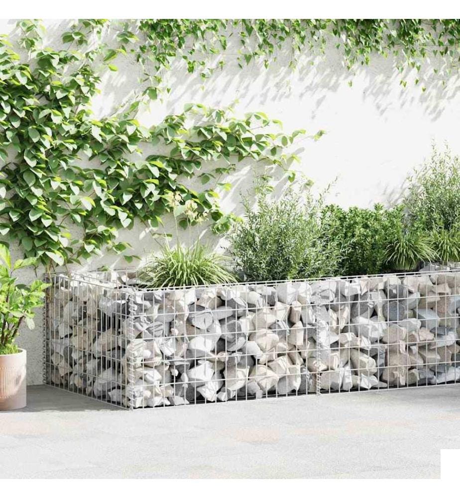 Jardinière à gabion Acier galvanisé 180 x 90 x 50 cm