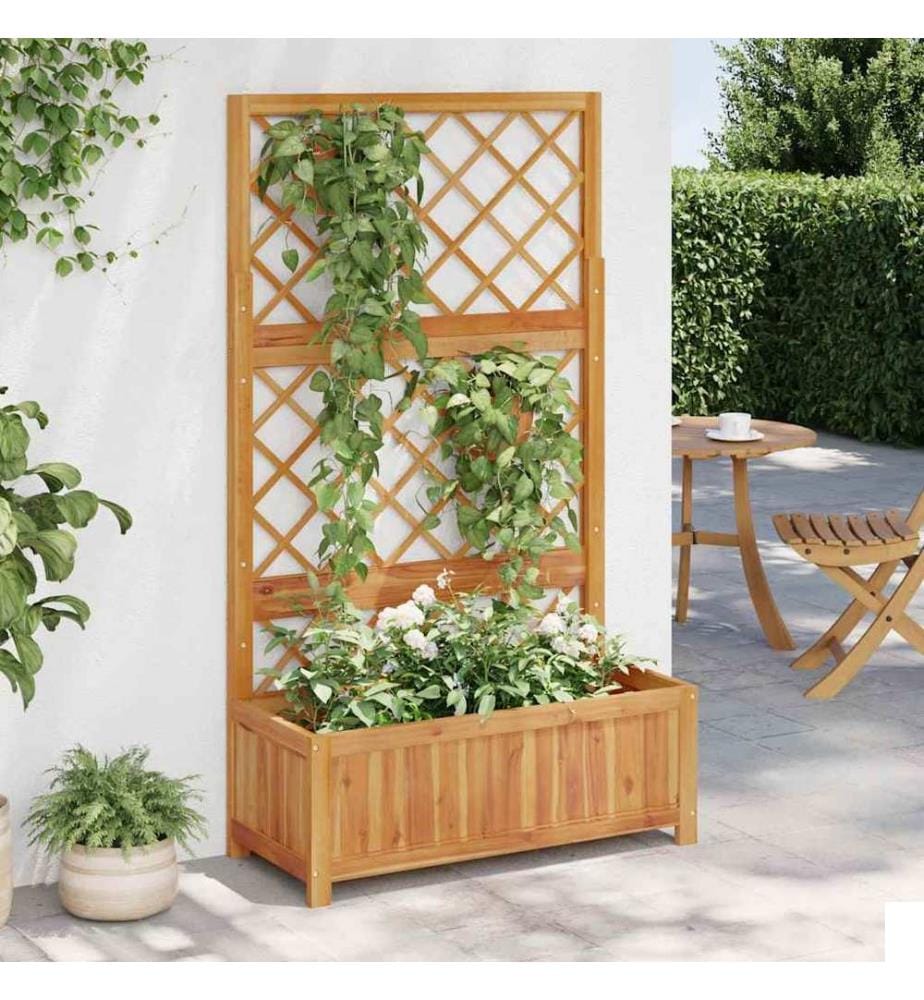 Lit surélevé avec treillis 85x38x150 cm Bois massif d'acacia