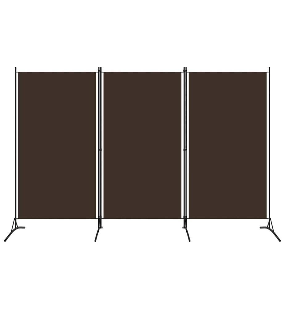 Cloison de séparation 3 panneaux Marron 260x180 cm