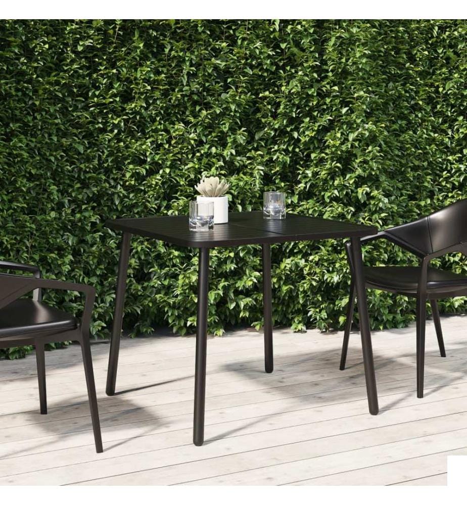 Table de jardin anthracite 80x80x71 cm acier