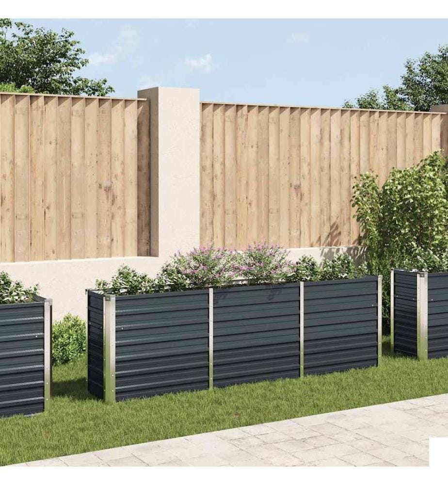 Lit surélevé de jardin Acier galvanisé 240x40x77 cm Anthracite