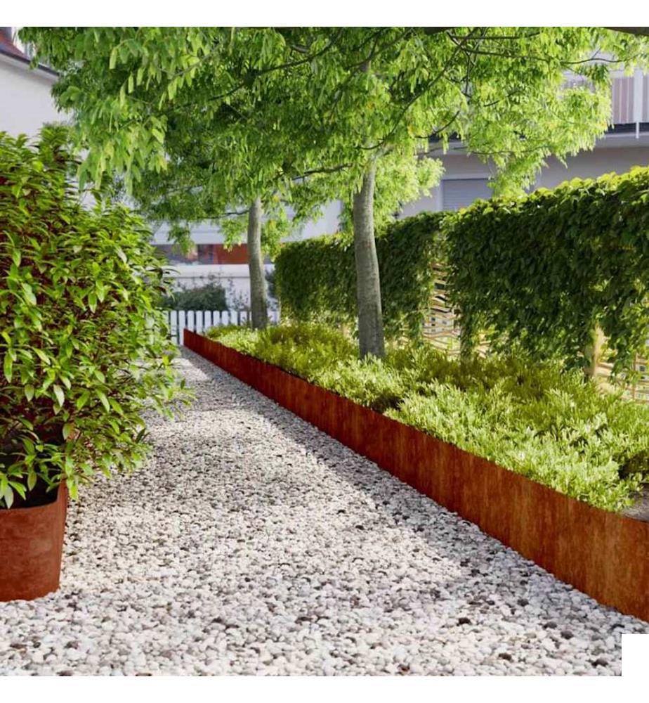 Bordures de pelouse 10 pcs 25x103 cm acier corten flexible