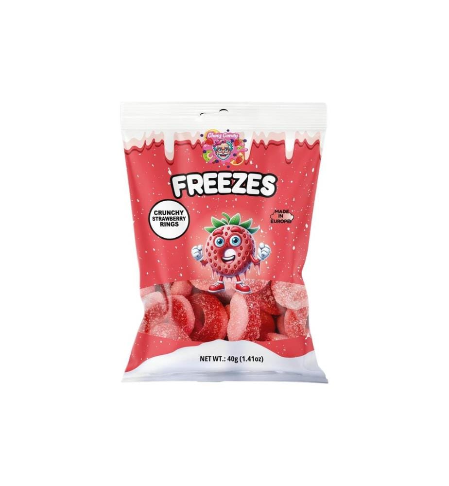 Freezes - Bonbons gommeux Anneaux de fraise lyophilisés 40 g