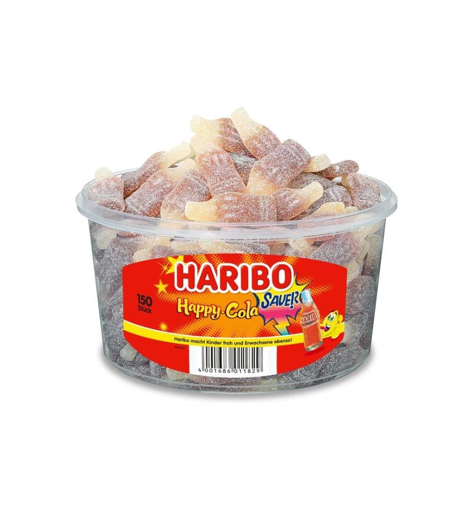 HARIBO - Bonbons gommeux Happy Cola Acid Boîte 1200 g