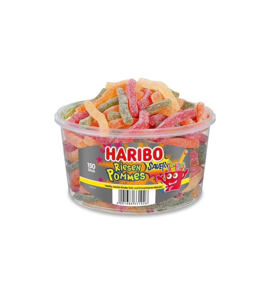 HARIBO - Bonbons gommeux Boîte à frites géante 1200 g