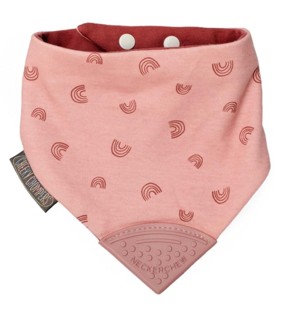 Bavoir de dentition Neckerchew Rainbow Rose