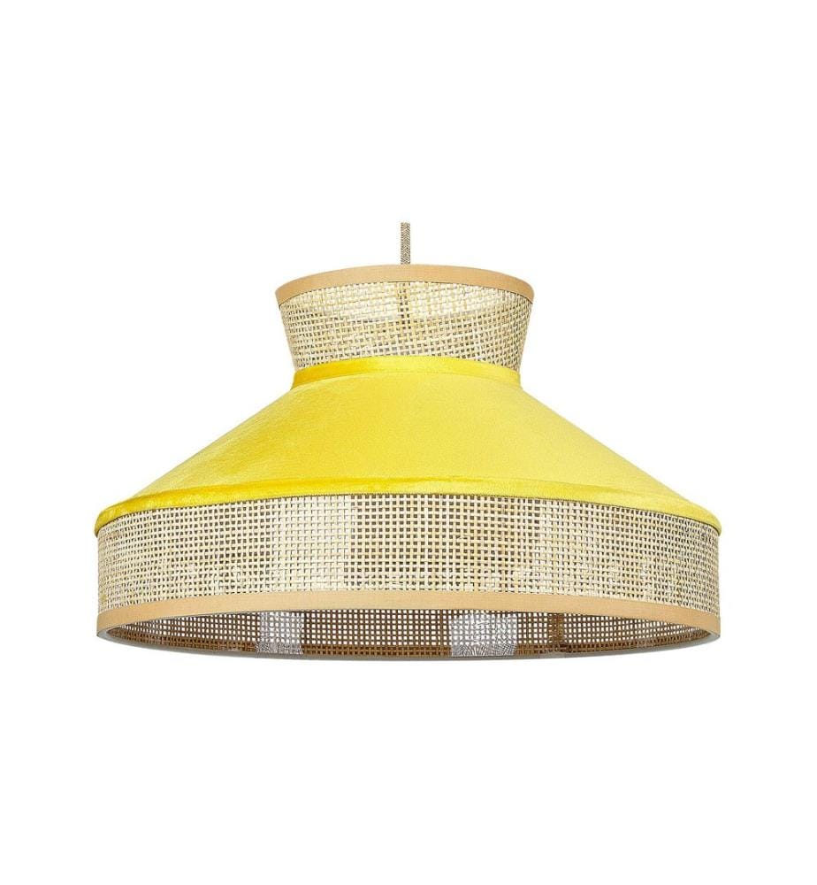 Lampe suspension BATALI Rotin Moutarde