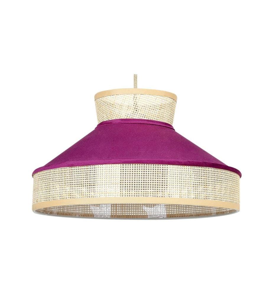 Lampe suspension BATALI Rotin Rose fushia