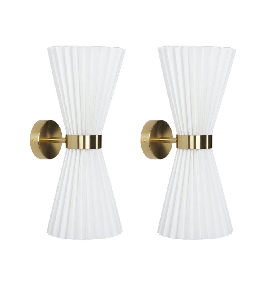Lot de 2 lampes murales TELANG Coton Blanc