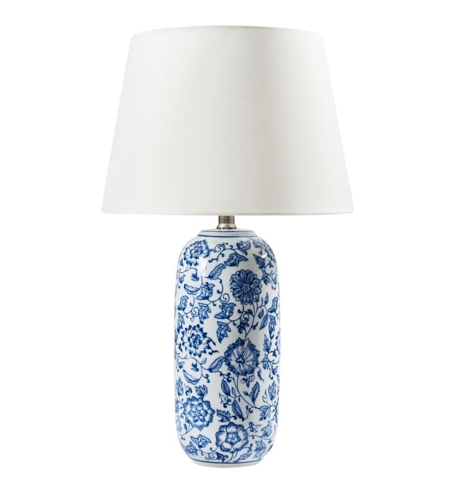 Lampe à poser AIBONITO Porcelaine Blanc/bleu