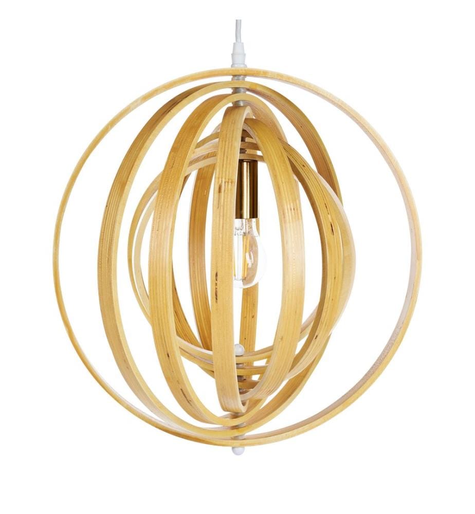 Lampe suspension MURRELL Bois de peuplier Marron clair
