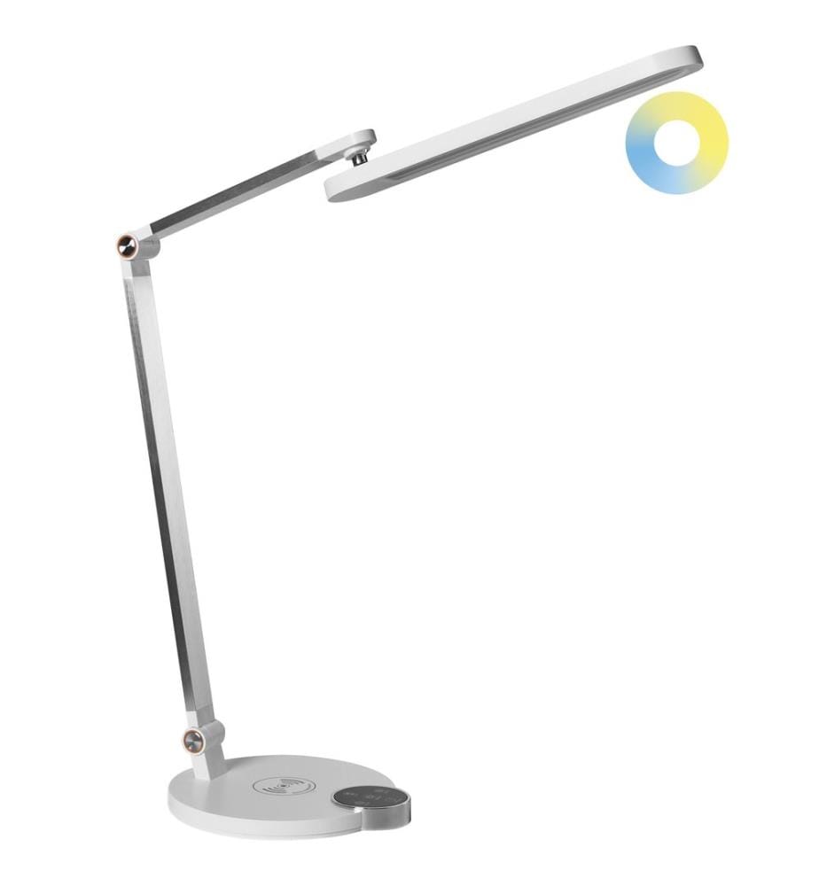 Lampe de bureau LED CAROY Avec chargeur sans fil Blanc