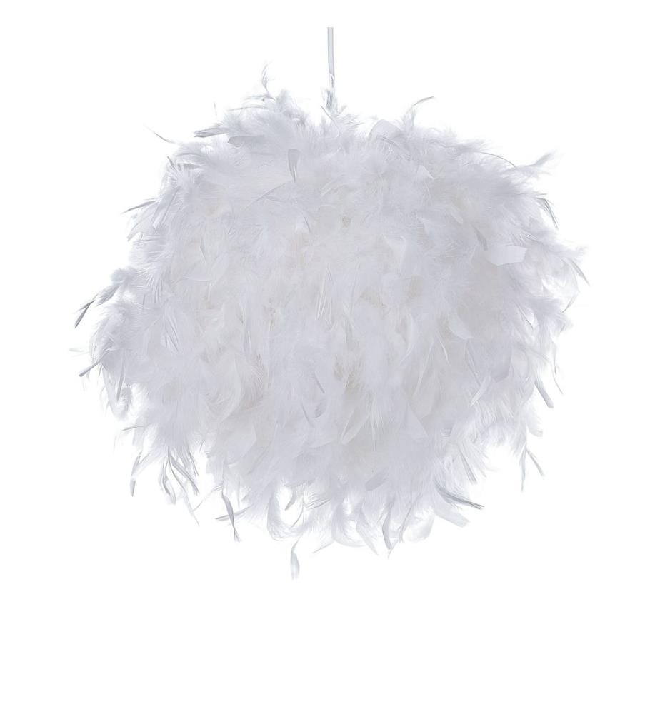 Lampe suspension DRAVA Plumes Blanc