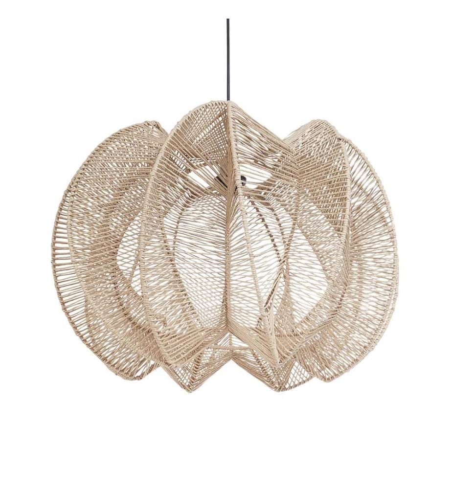 Lampe suspension MANINGA Corde en papier Marron clair
