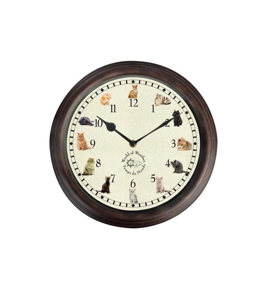 ESSCHERT DESIGN - Horloge de jardin avec des bruits de chat ø 30 cm, Multicolore
