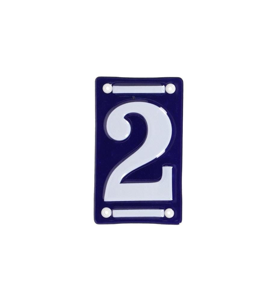 ESSCHERT DESIGN - Numéro de maison 2 7 cm, Bleu/Blanc