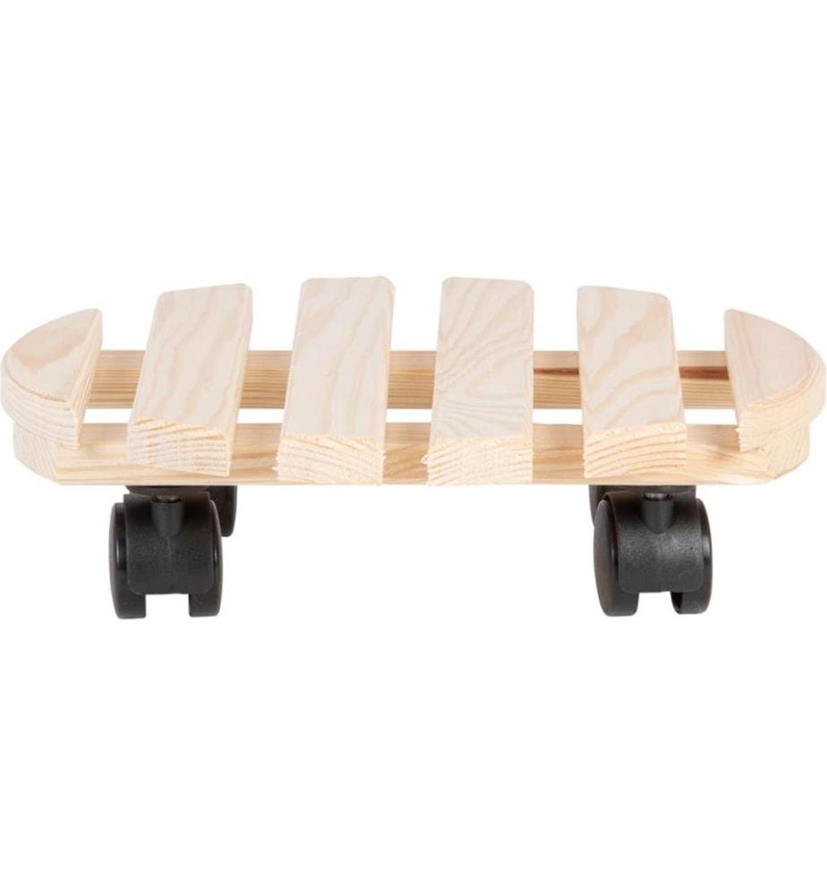 ESSCHERT DESIGN - Supports à roulettes pour pot de fleurs Rond L Nature/Noir