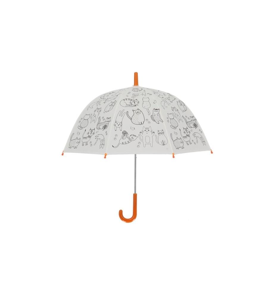 ESSCHERT DESIGN - Kits de bricolage Parapluie Chats à peindre Orange/Blanc