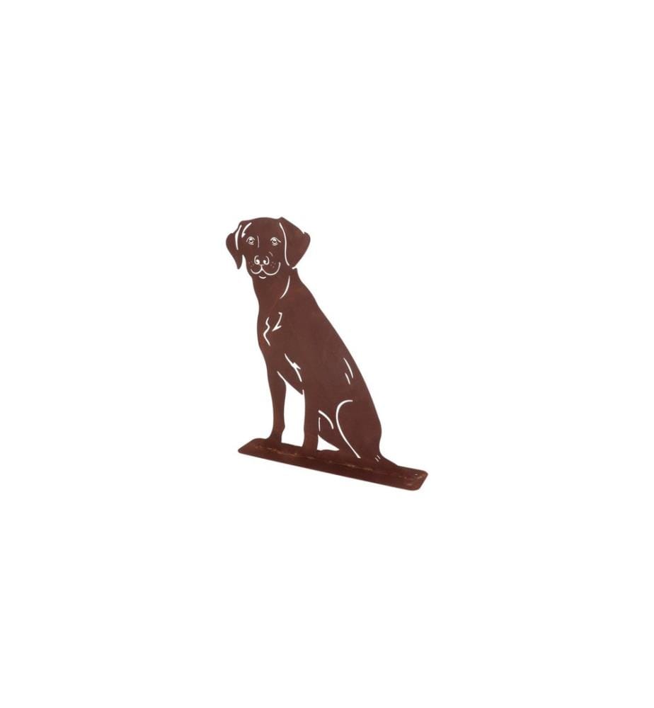 ESSCHERT DESIGN - Figure décorative Chien assis Acier de construction aspect rouille 40 x 10 x 56 cm
