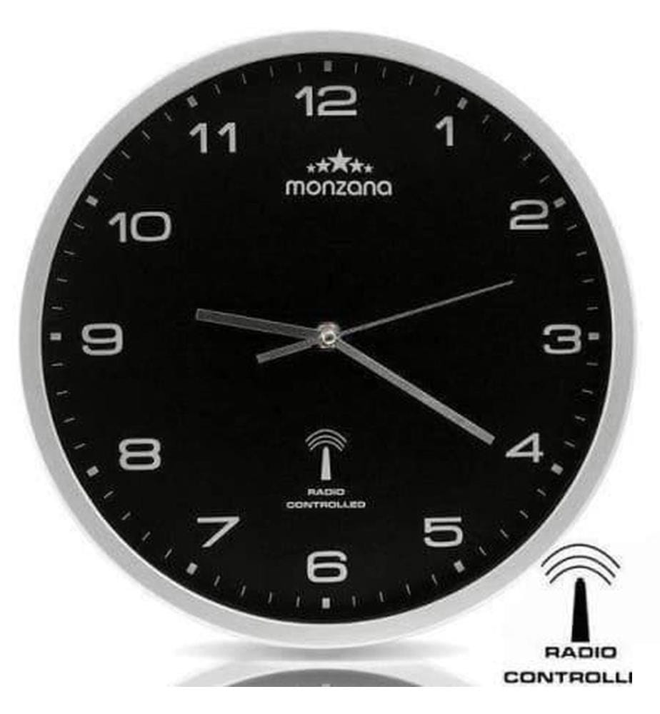 Horloge radio MURALE radio - noir argenté