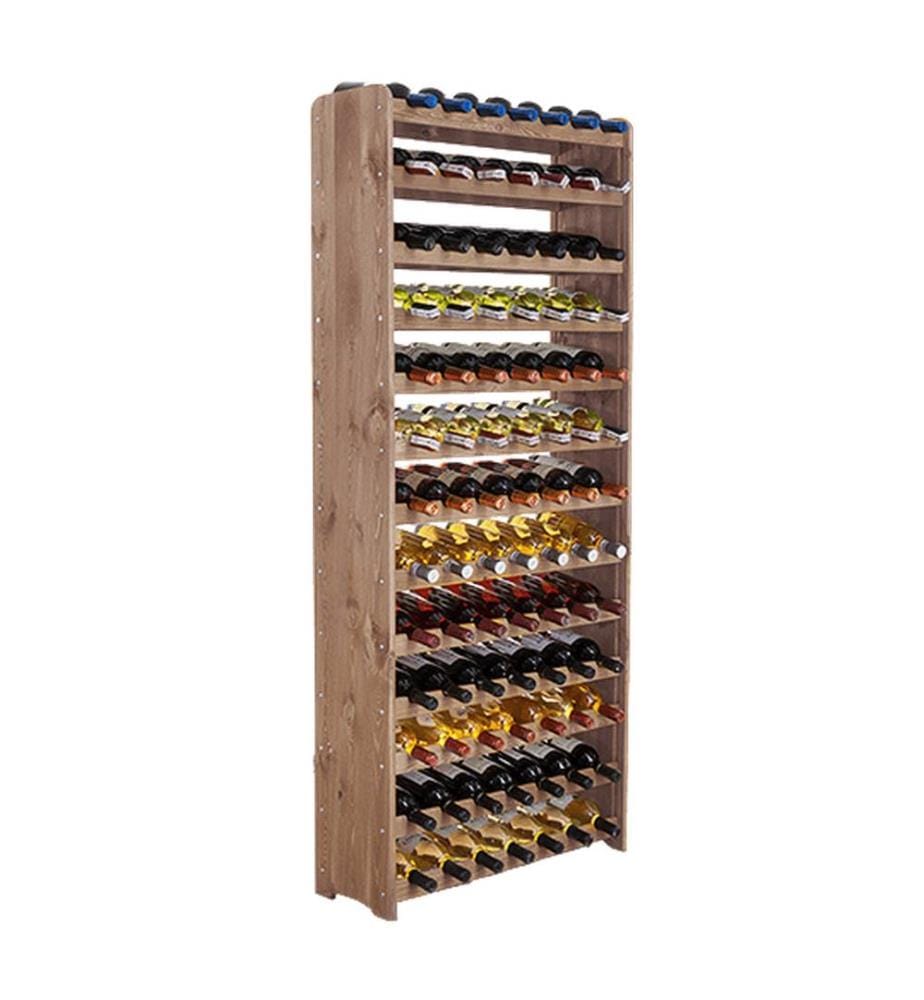 Casier à vin pour 91 bouteilles brun huilé