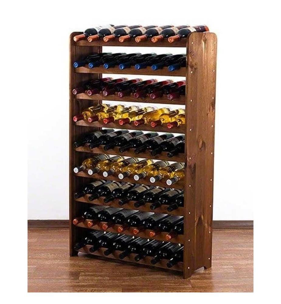Casier à vin pour 63 bouteilles - brun huilé
