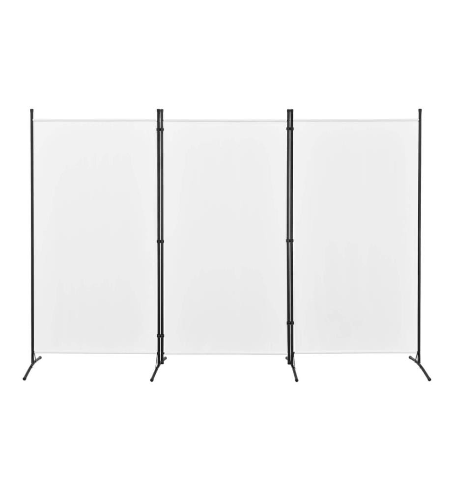 Paravent de séparation Teruel, 3 panneaux, 260 x 176 cm, blanc