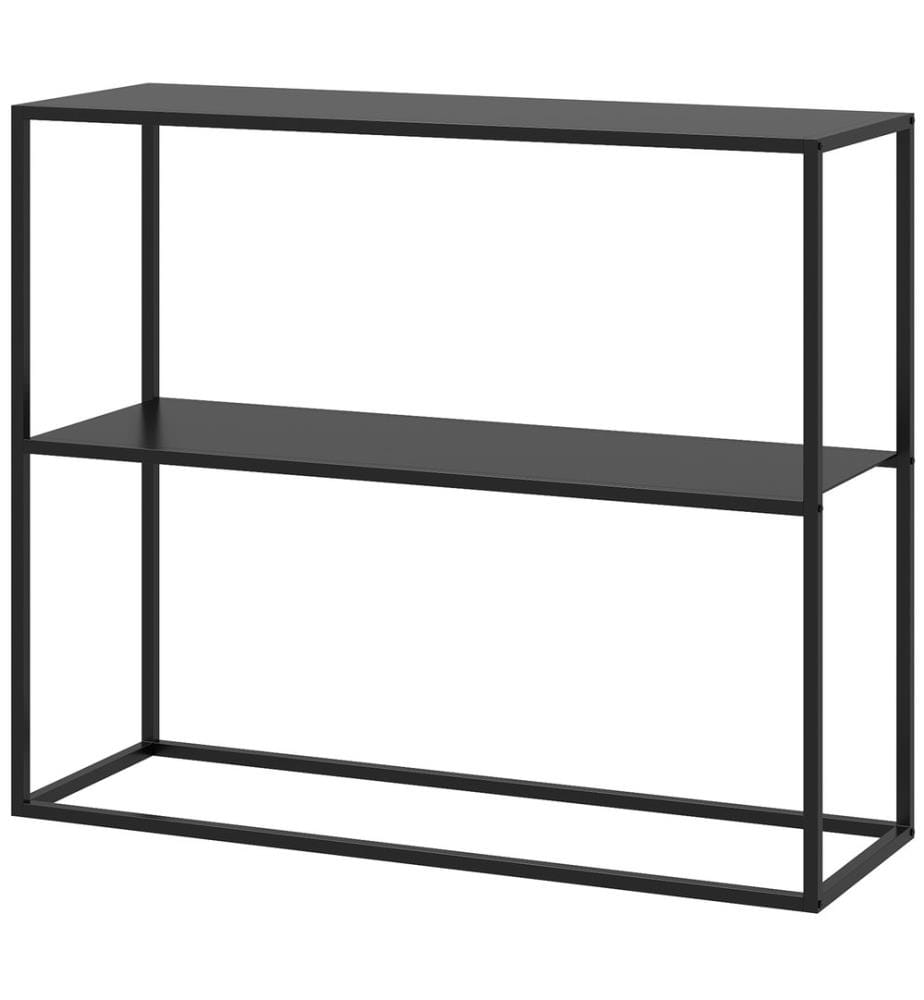 Table console, étagère, table d'appoint avec dispositif anti-basculement 90 x 30 x 75 cm, noir