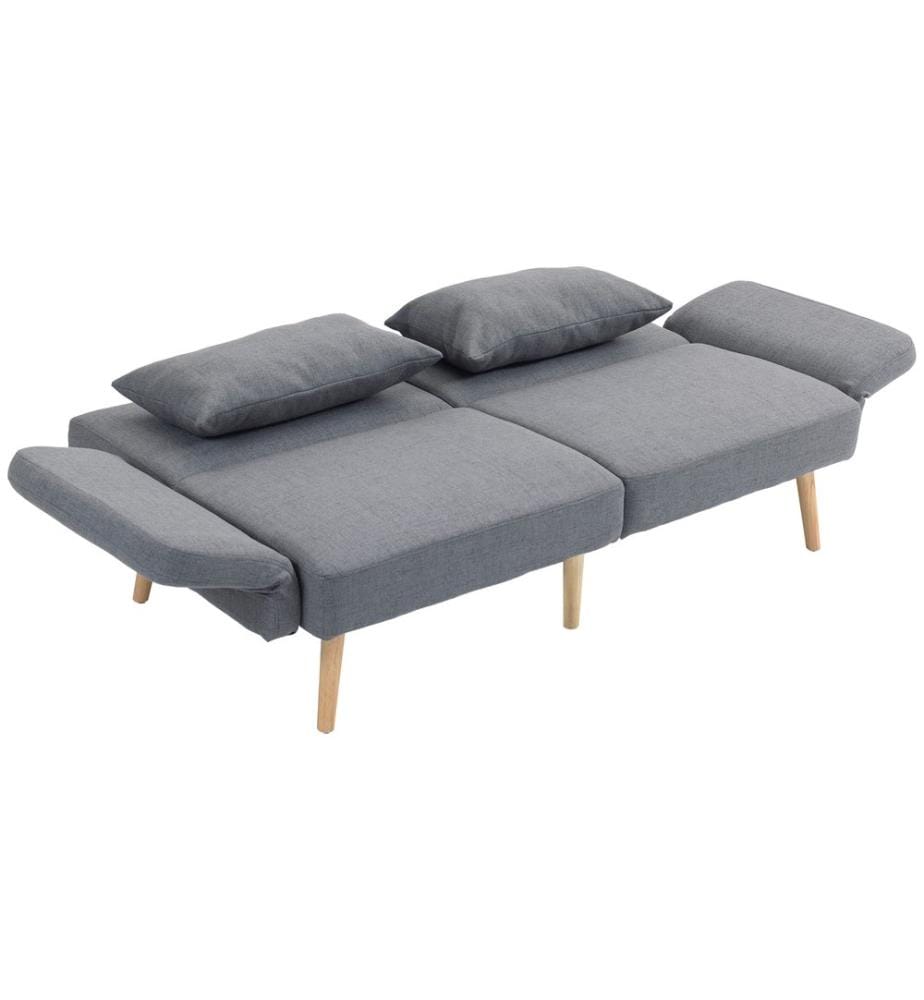 Canapé 3 places, lit d'appoint, lit double 170 x 83 x 80 cm, gris