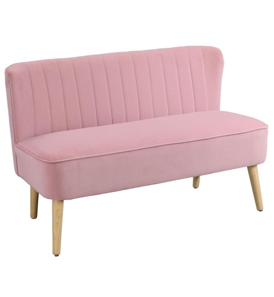 Canapé 2 places rembourré 117 x 56,5 x 77 cm rose