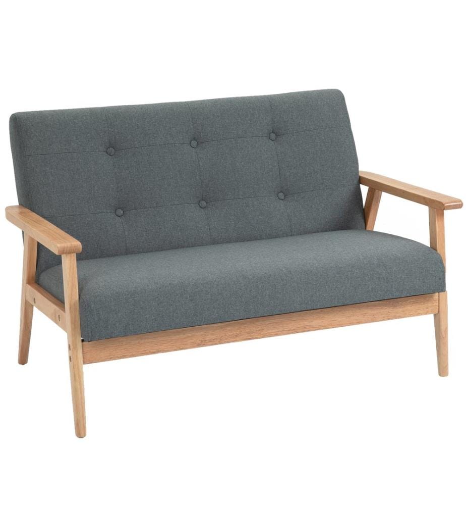 Canapé 2 places, canapé double, loveseat, 115 x 66,5 x 73 cm, gris
