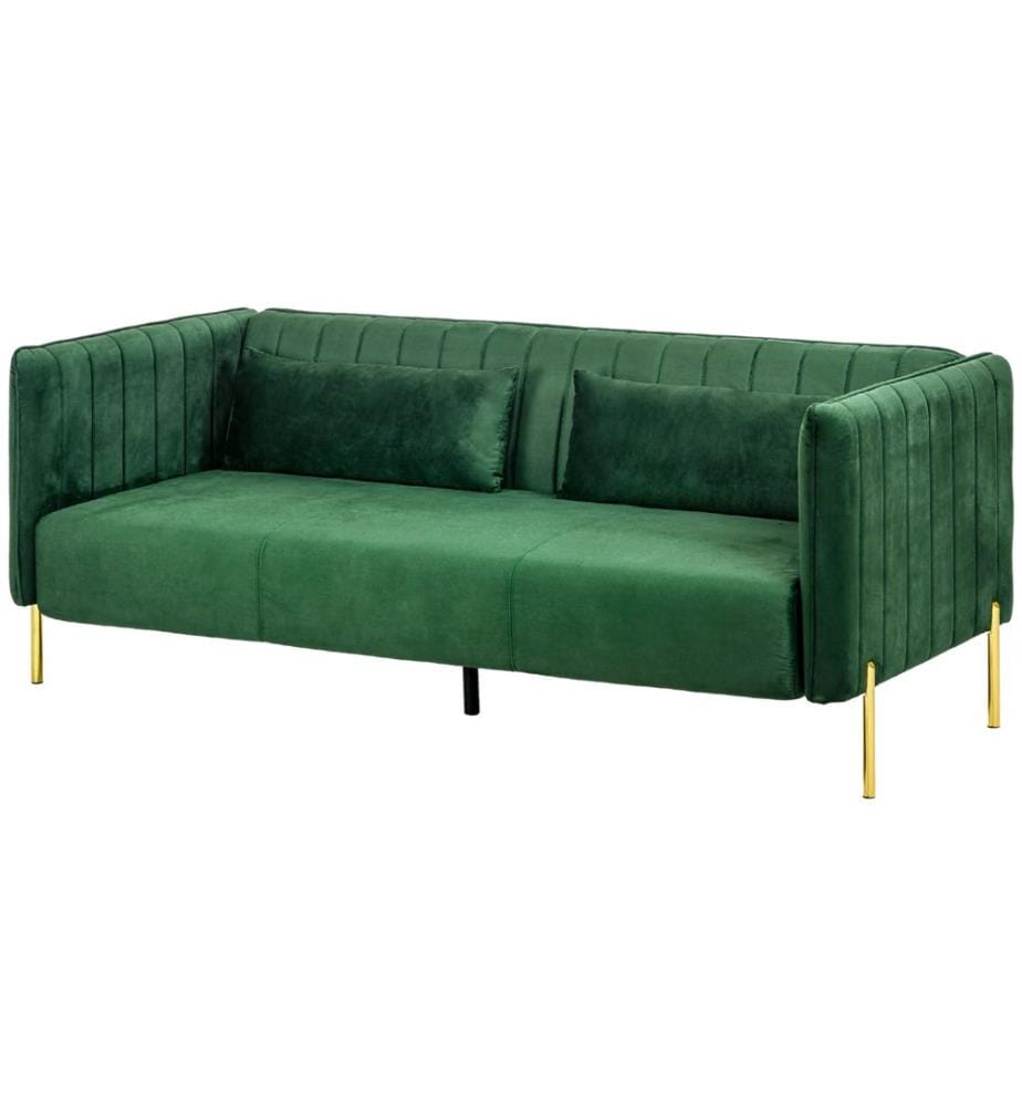Canapé 3 places avec 2 coussins d'assise, 200 x 88 x 76 cm, vert
