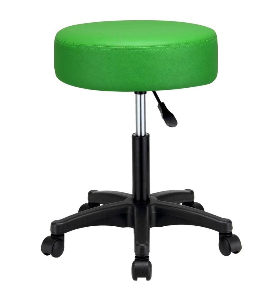 Tabouret à roulettes pivotant avec rembourrage extra-épais - vert