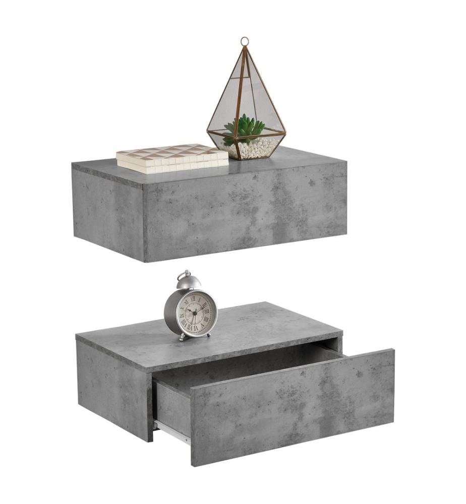 Étagère murale Madison, lot de 2, aspect béton, 46 x 30 x 15 cm