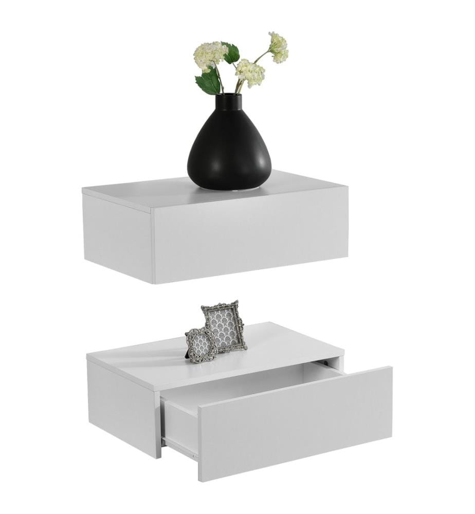 Étagère murale Madison, lot de 2, blanc mat, 46 x 30 x 15 cm